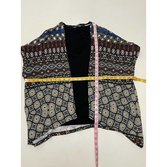 Desigual Jamil Geometric Short Sleeve Cardigan Tank Top Combo Small Black Red - Picture 4 of 14